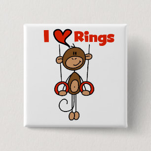 Gymnast Loves Rings Tshirts and Gifts 15 Cm Square Badge
