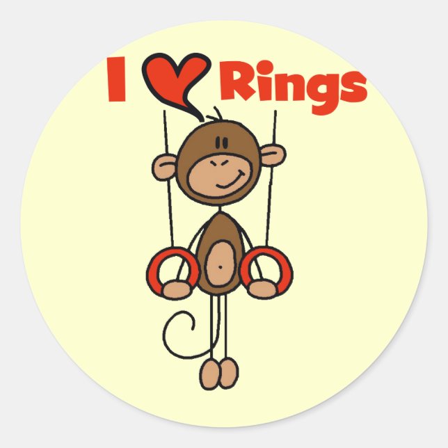 Gymnast Loves Rings Tshirts and Gifts Classic Round Sticker (Front)
