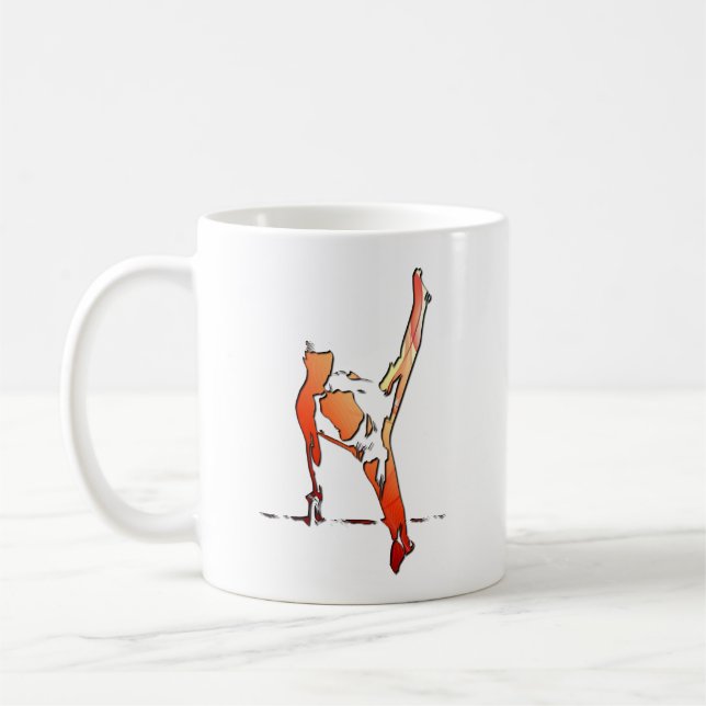 Gymnast Man Pommel horse - Abstracted orange Coffee Mug (Left)