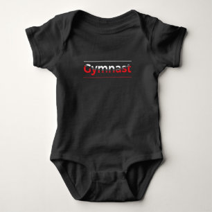 Gymnast - Minimalist Modern Gymnastics Word Baby Bodysuit