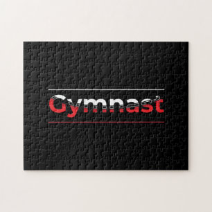Gymnast - Minimalist Modern Gymnastics Word Jigsaw Puzzle