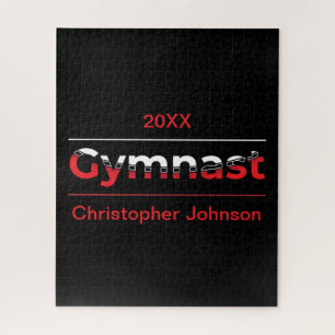Gymnast - Minimalist Modern Gymnastics Word Jigsaw Puzzle