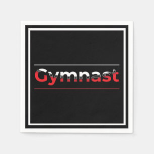 Gymnast - Minimalist Modern Gymnastics Word Napkin