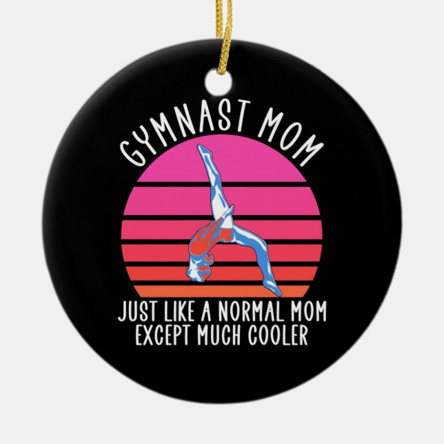 Gymnast Mum Ceramic Ornament (Front)
