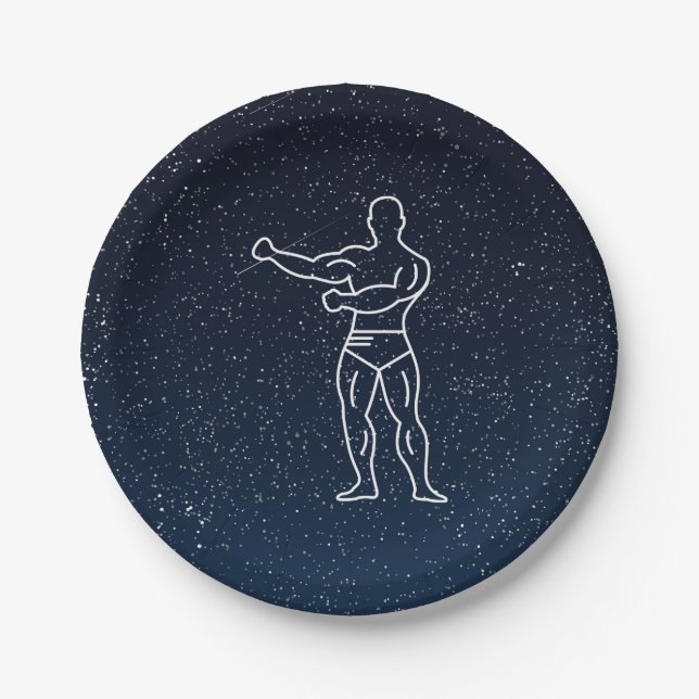 Gymnast Muscles Minimal Paper Plate (Front)