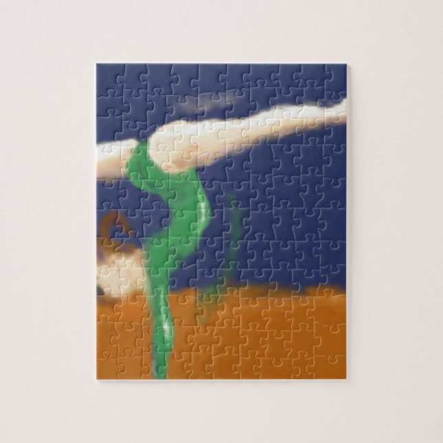 Gymnast on Balance Beam Art Jigsaw Puzzle (Vertical)