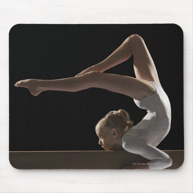 Gymnast on balance beam mouse pad (Front)