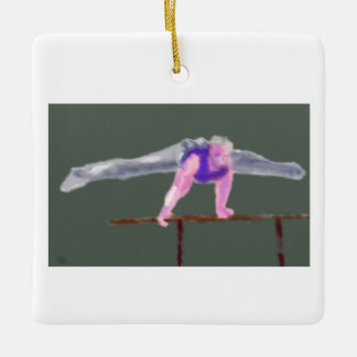 Gymnast on Bar Art Ceramic Ornament