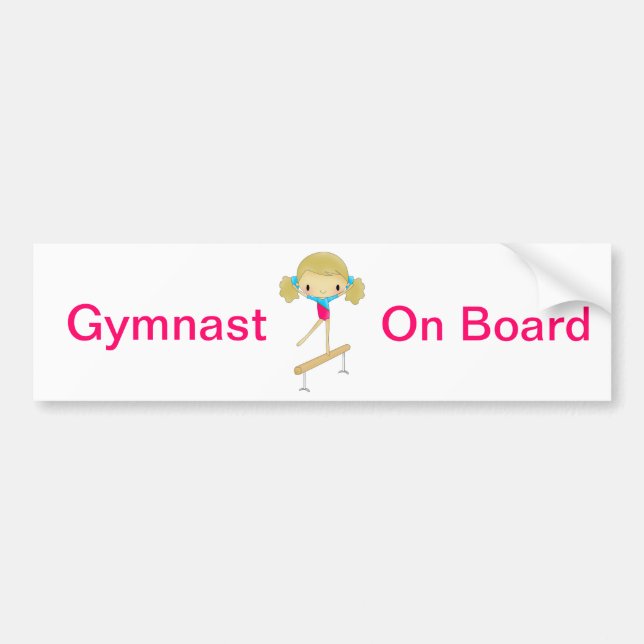 Gymnast on board bumper sticker (Front)