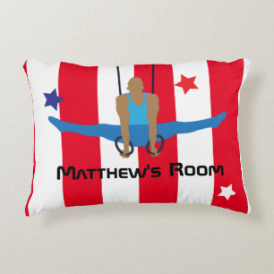 Gymnast On Rings Personalised Decorative Cushion