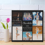 Gymnast Photo Collage Modern Simple Faux Canvas Print<br><div class="desc">Celebrate a young gymnast's achievements with this black modern 6 photo collage faux canvas print.  Personalise it with your own photos,  the recipient's name,  date,  and a heartfelt message to and create a beautiful keepsake that they will cherish forever!</div>