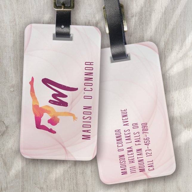 Gymnast Pink Personalised Luggage Tag (Creator Uploaded)