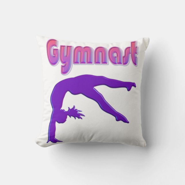 Gymnast Power Tumbling Purple Metallic Cushion (Front)