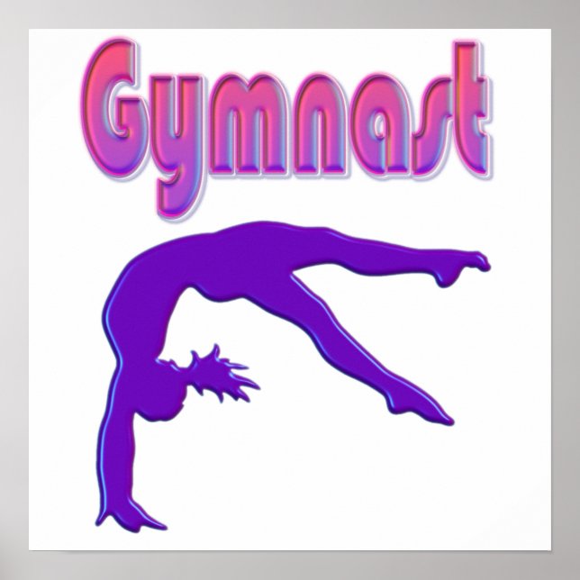 Gymnast Power Tumbling Purple Metallic Poster (Front)