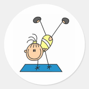 Gymnast Practicing  Classic Round Sticker