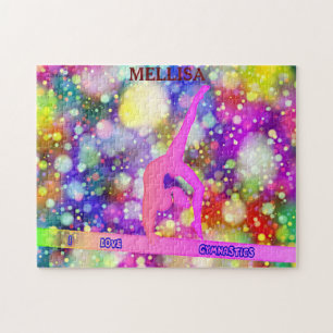 Gymnast puzzle with personalized name.