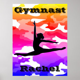 Gymnast Rainbow Camouflage Poster