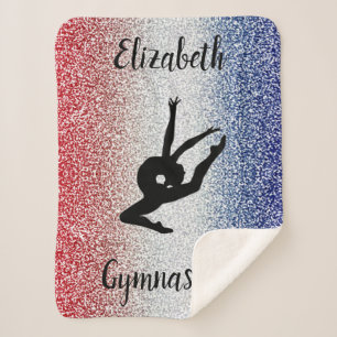 Gymnast Red, White & Blue Sherpa Blanket