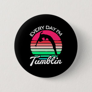 Gymnast Retro Vintage Tumblin 6 Cm Round Badge