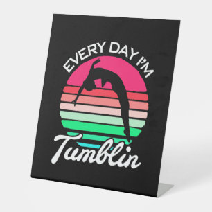 Gymnast Retro Vintage Tumblin Pedestal Sign