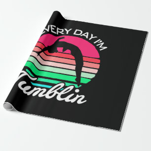 Gymnast Retro Vintage Tumblin Wrapping Paper