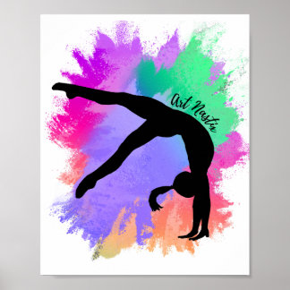 Gymnast Silhouette Art Poster