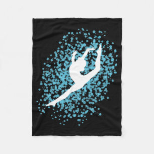 Gymnast Silhouette Fleece Blanket