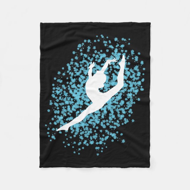 Gymnast Silhouette Fleece Blanket (Front)