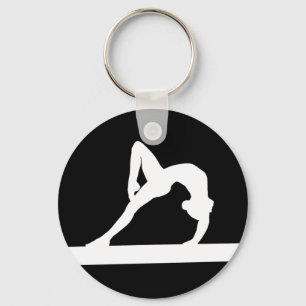 Gymnast Silhouette Keychain Black