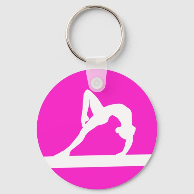 Gymnast Silhouette Keychain Pink (Front)