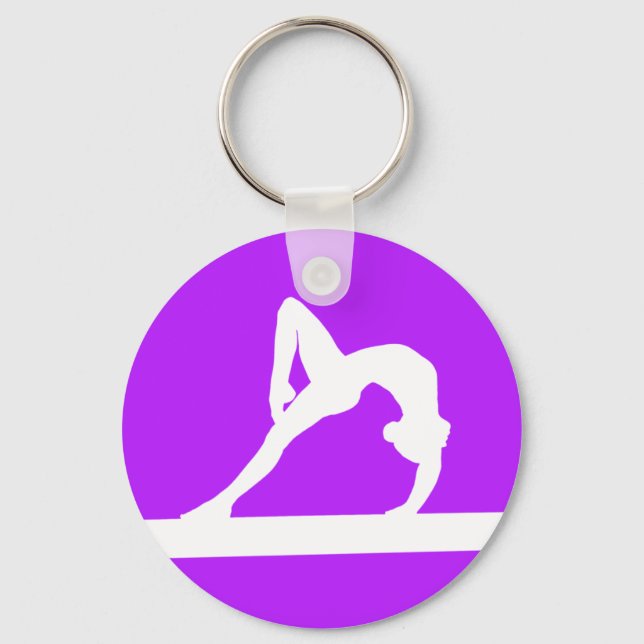 Gymnast Silhouette Keychain Purple (Front)