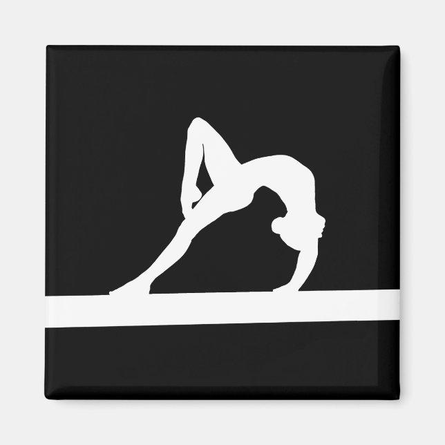 Gymnast Silhouette Magnet Black (Front)