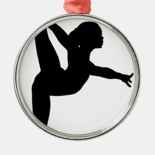 Gymnast Silhouette Metal Tree Decoration