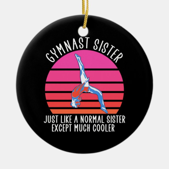 Gymnast Sister Ceramic Ornament (Front)