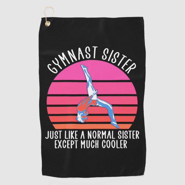 Gymnast Sister Golf Towel (Front)