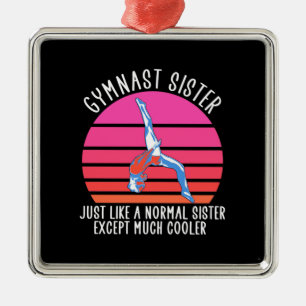 Gymnast Sister Metal Ornament