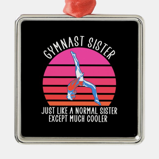 Gymnast Sister Metal Ornament (Front)