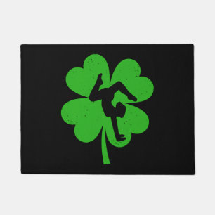 Gymnast St. Patrick's Day Irish Shamrock Doormat