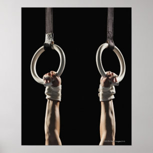Gymnast swinging from rings 2 poster
