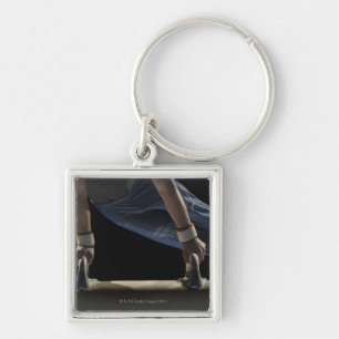 Gymnast swinging on pommel horse key ring