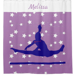 Gymnast Swirling Stars Shower Curtain
