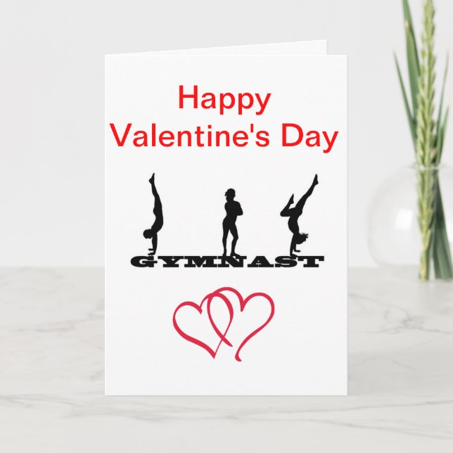 Gymnast Valentine's Day Greeting Card (Front)