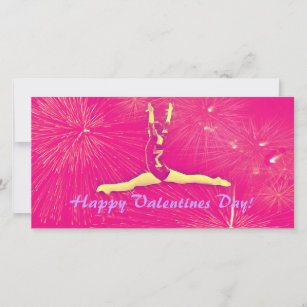 Gymnast Valentines Day Photocard Holiday Card
