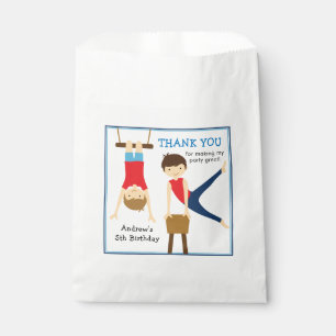 Gymnastic Birthday Party Favour Sacks red blue Bag
