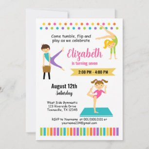 Gymnastic Birthday Party Invitation