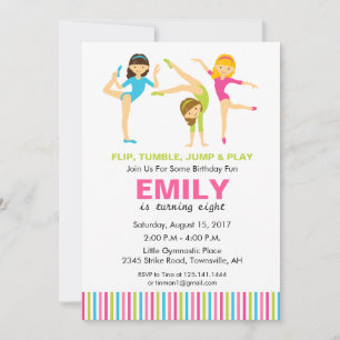 Gymnastic Birthday Party Invitation