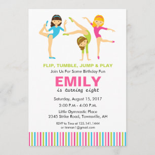 Gymnastic Birthday Party Invitation