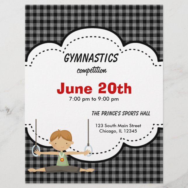 Gymnastic Competition (Black) Flyer (Front)