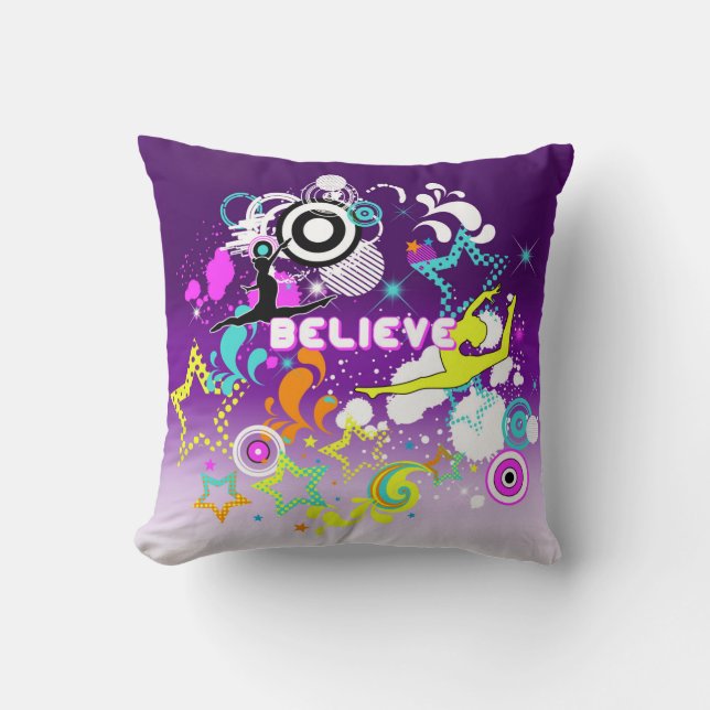 Gymnastic, Dance, girls graphic design pillow (Front)