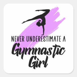 gymnastic girl square sticker